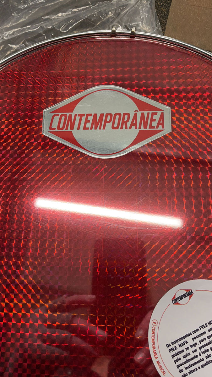 C-PF12-01BR - Pandeiro 12" Noir - Peau Rouge - STOCK B