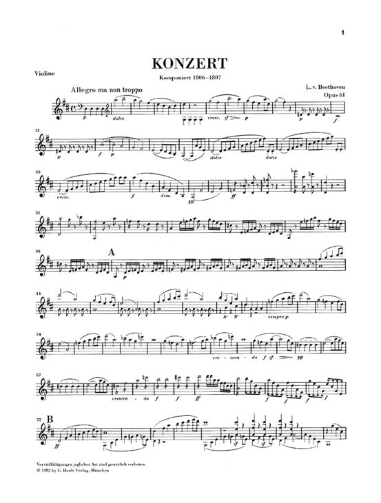 Beethoven L.V. - Concerto D Major Op. 61 For Violin And Orchestra