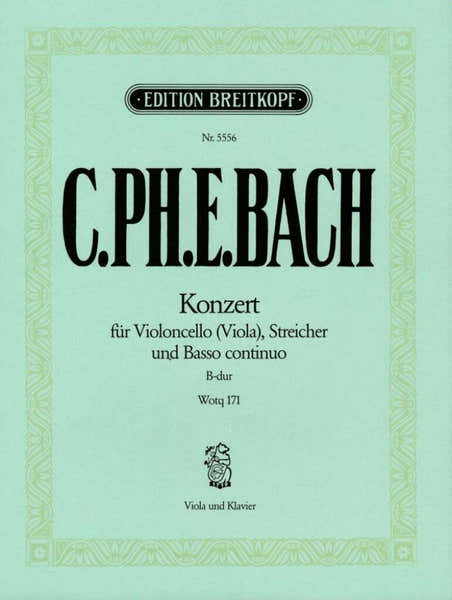 C.P.E - Violoncellokonz. B-Dur Wq 171 - Viola Piano