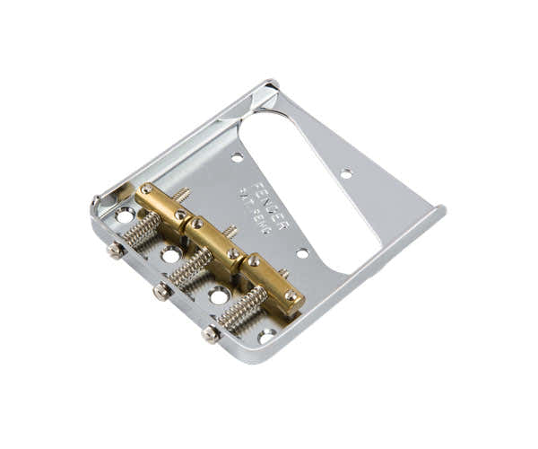 3-saddle American Vintage Tele Bridge Assembly With Brass Saddles (chrome)