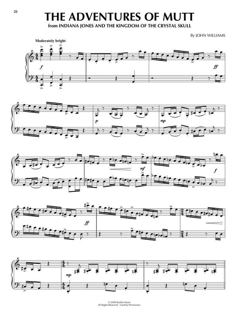 John Williams - Indiana Jones Piano Solo Collection