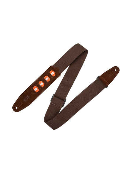 Katoenen riem met 4 plectrumhouders 5 cm - Bruin