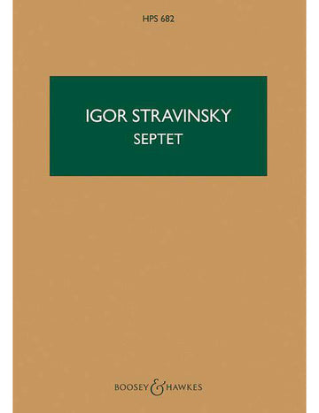 Stravinsky - Septet Hps 682 - Clarinette Houn Bassoon Piano Violon Alto Et Violoncelle