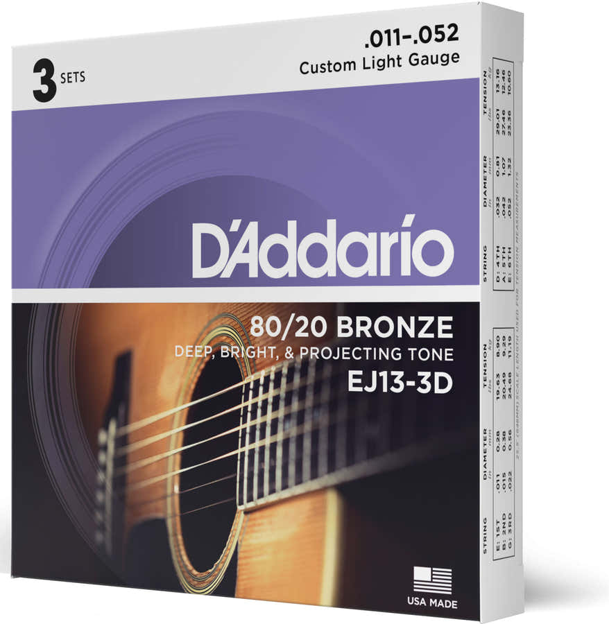 EJ13-3D Bronze 80/20 Custom Light 11-52 (3 Jeux)