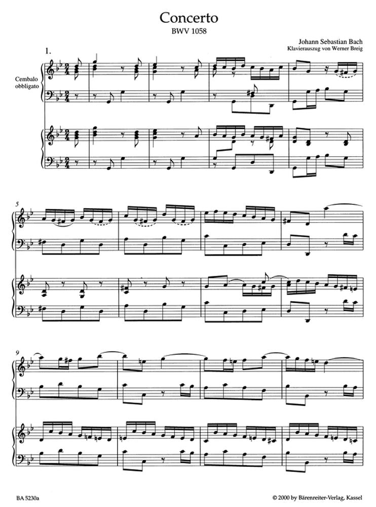 Bach J.S. - Concerto N°7 En Sol Mineur Pour Clavecin et Cordes BWV 158 - Clavecin