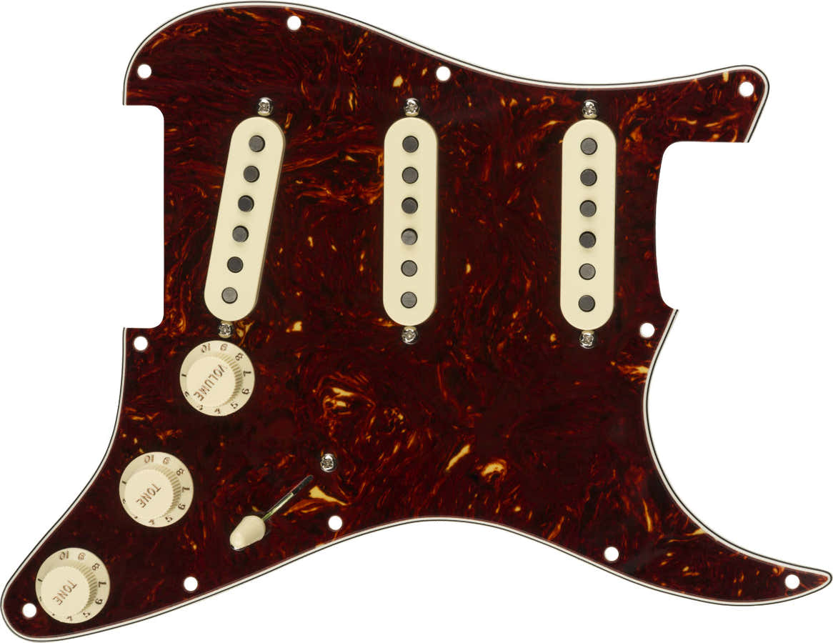 PRE-wired Strat Pickguard Tex-Mex Sss Tortoise Shell 11 Hole Pg
