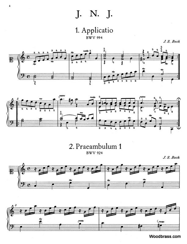 Bach J.S. - Notebook For Wilhelm Friedemann Bach - Piano