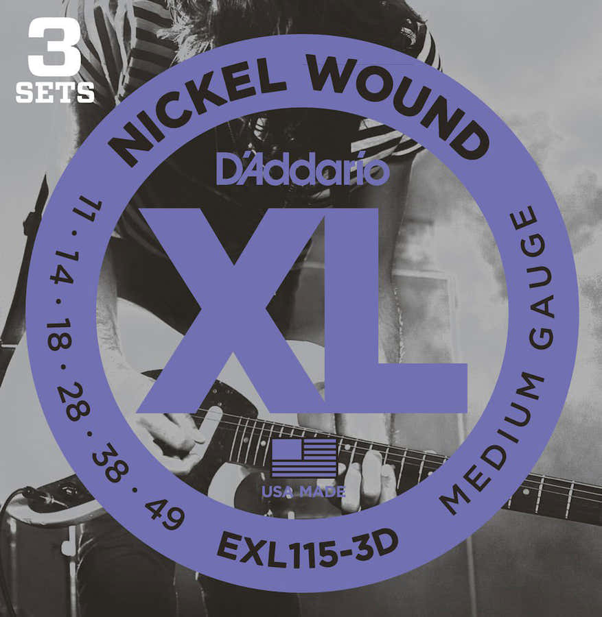 EXL115-3D Nickel Wound Medium 11-49 Pack de 3