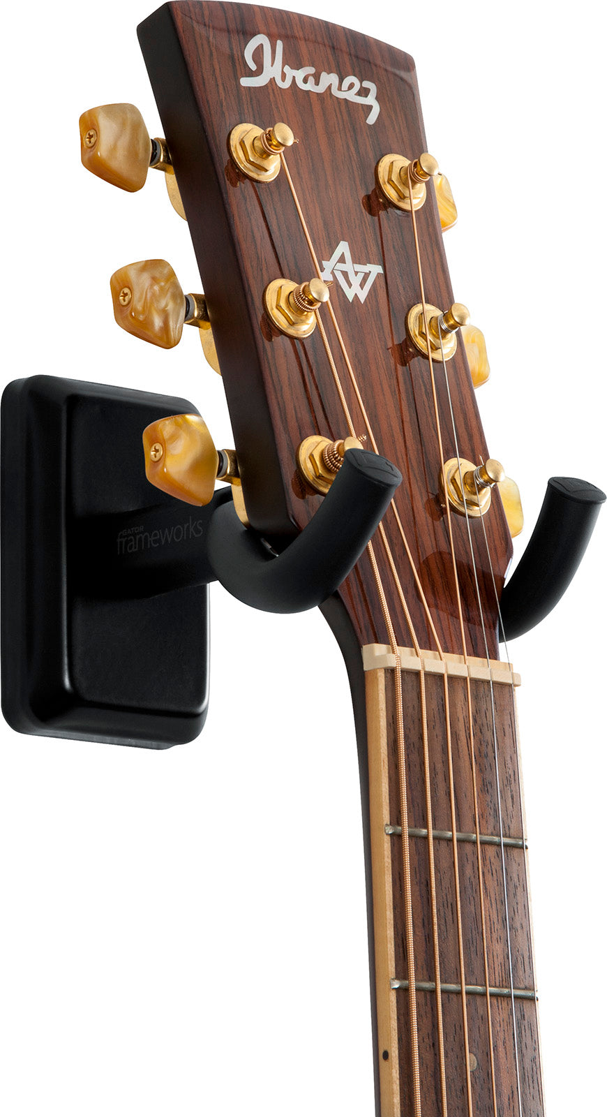 Muurstandaard voor gitaar met zwarte plaat