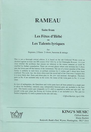 Rameau Suite From : Les f?àö?Ñ¢tes D'HéBé Ou Les Talents Lyriques