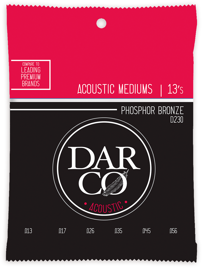ACOUSTIC STRINGS 92/8 PHOSPHORE BRONZE DARCO ACOUSTIC MEDIUM SET 92/8