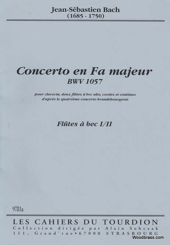 J.S. - Concerto in F majeur Bwv 1057 - Dirigentenpartituur