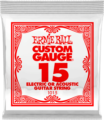 .015 PLAIN STEEL ELECTRIC OR ACOUSTIC GUITAR STINGS