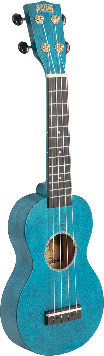 Ukelele Sopraan Slim Satijnblauw + Hoes