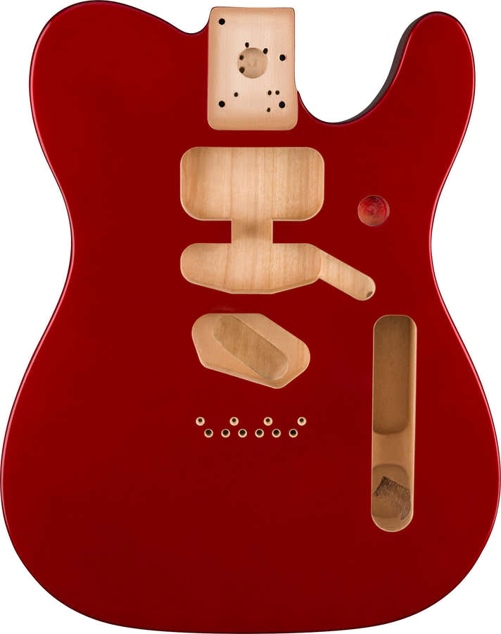 DELUXE TELECASTER SSH ALDER BODY MODERN BRIDGE MOUNT, CANDY APPLE RED