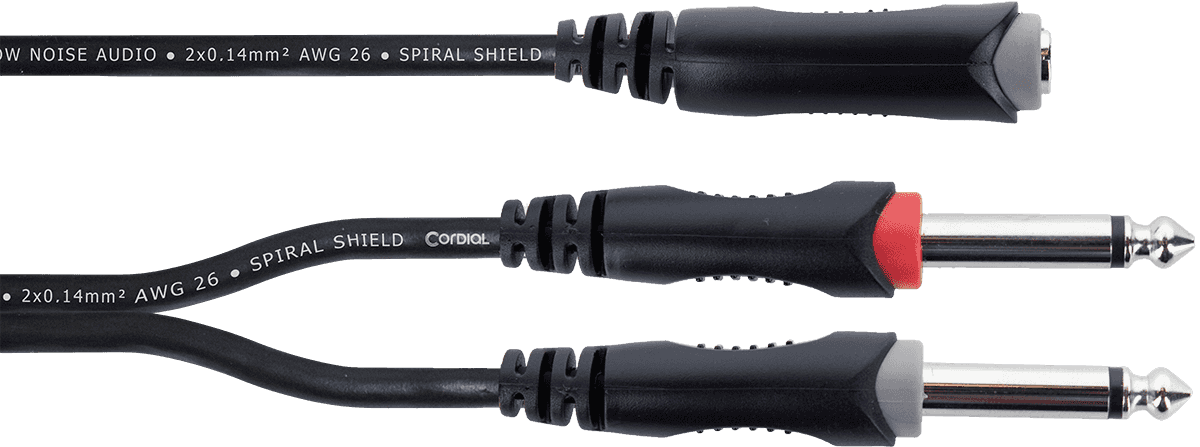 Kabel Y Splitter Stereo-Jack Vrouwelijk / 2 Mono-Jacks Mannelijk 30 cm