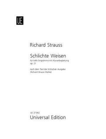 Strauss Richard - Schlichte Weisen Op.21 - Voix Basse & Piano