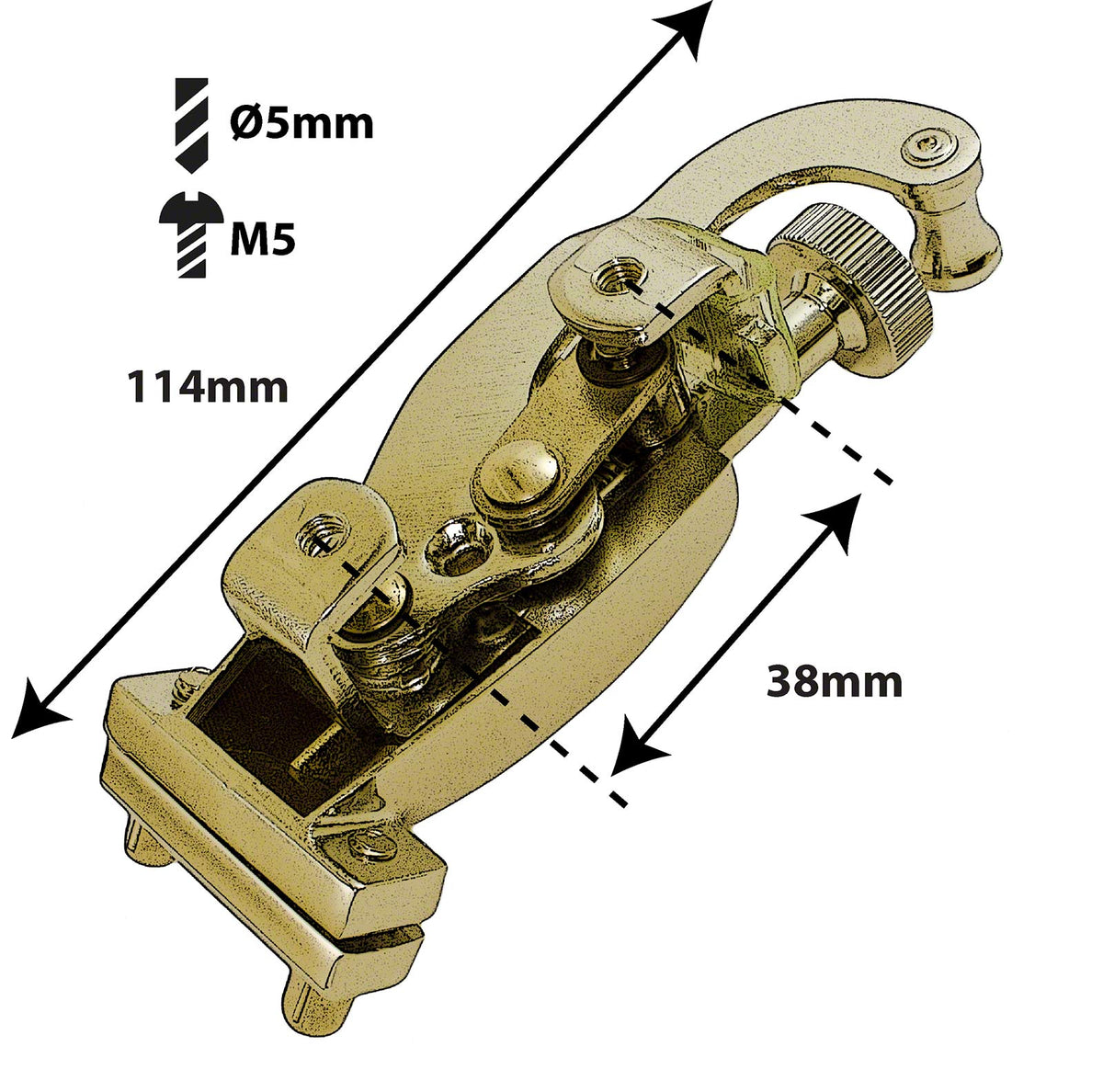 STO5BR - Déclencheur "deluxe" Timbre Doré 38mm