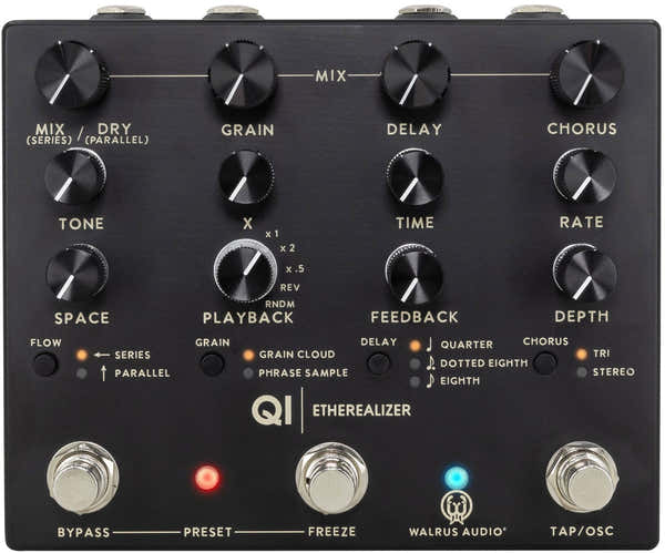 Walrus Audio Qi Etherealizer Zwart - Granulair effect met reverb, delay en chorus