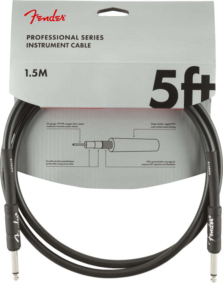 1,5m Professional Instrument Cable Black