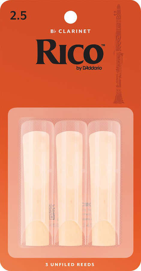 RICO ORANGE BB CLARINET REEDS 2.5