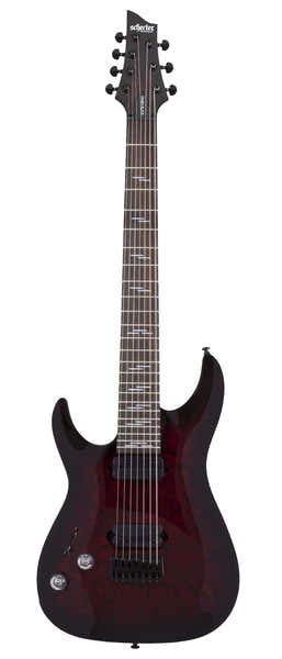 Schecter Omen 7 Elite Lh Zwart Kers Burst