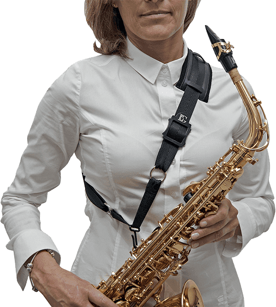 S02M - CORDON BANDOLERA SAXOFOON TAMANO L (METAL HOOK)