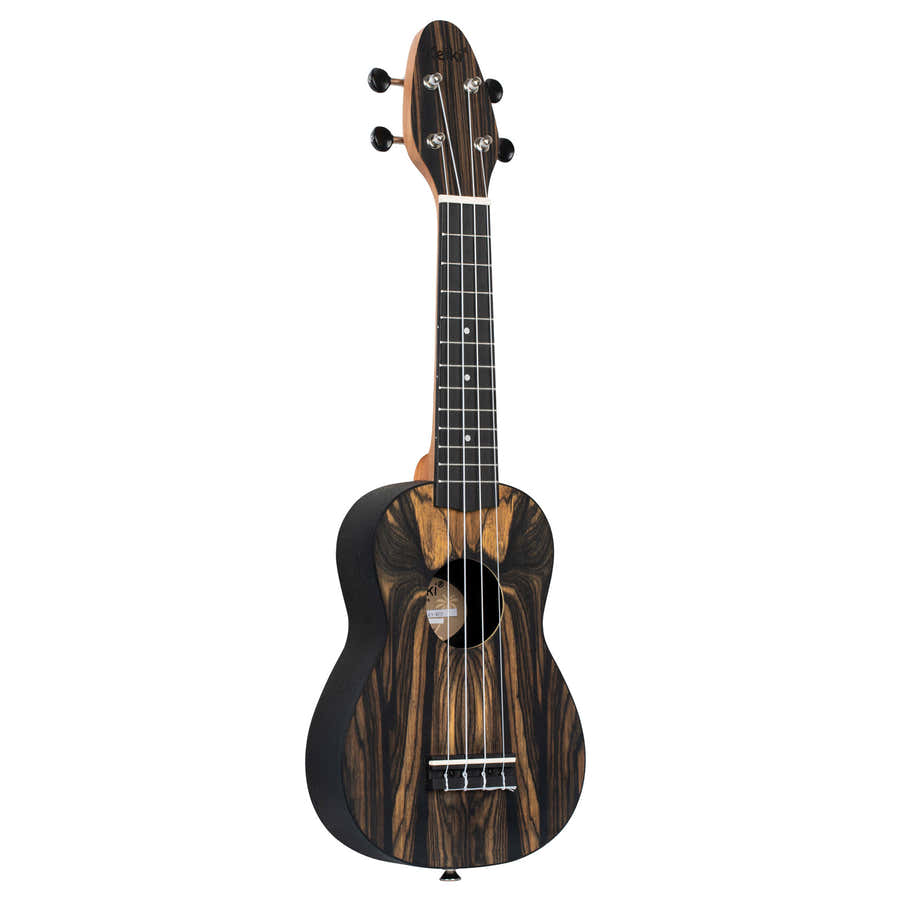 Keiki-sopraanukelele van ebbenhout