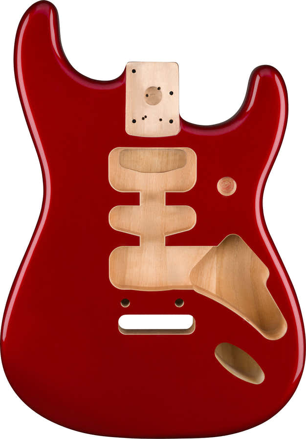DELUXE STRATOCASTER HSH ALDER BODY 2 POINT BRIDGE MOUNT, CANDY APPLE RED