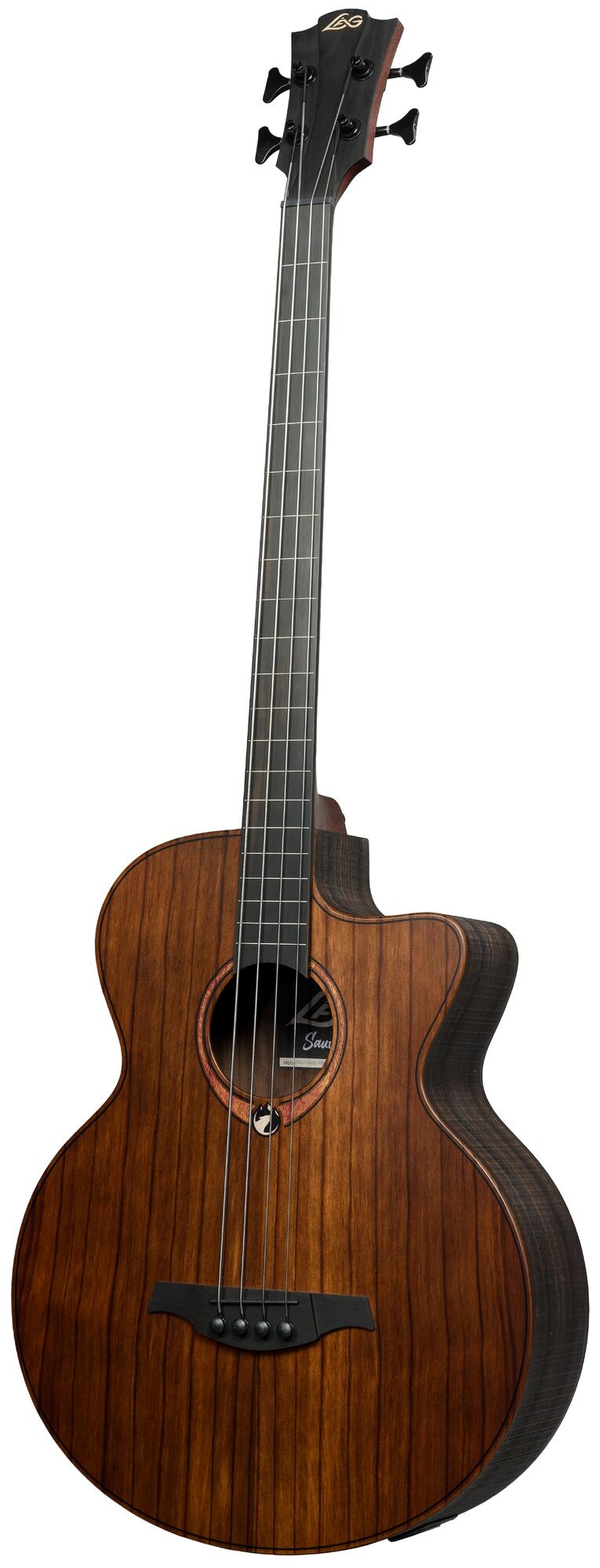 Basse Acoustique Fretless Jumbo Pan Coupé Electro, avec housse