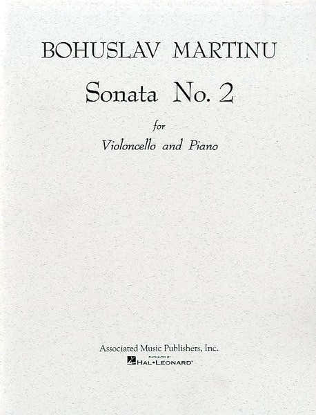 Martinu Bohuslav - Sonate N°2 - Violoncelle et Piano