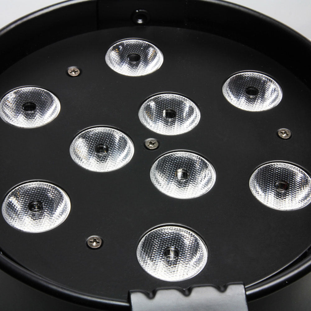 PAR 56 CAN 3W BS - Driekleurige LED-PAR-schijnwerper (RGB) - 9 X 3 W - Zwarte Behuizing