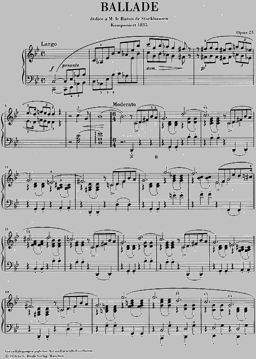 Chopin F. - Ballade G Minor Op. 23