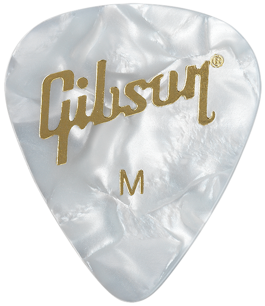Gibson Accessories Plectrums Pearloid Wit 12 Pack Medium