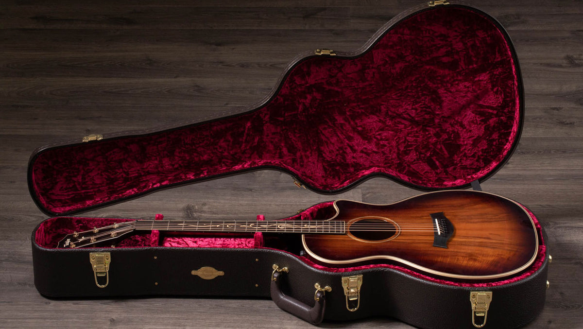 K24ce Hawaiiaans koa bovenblad Geschaduwd Edgeburst Grand Auditorium