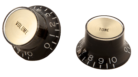 Top Hat Knobs W/ Gold Metal Insert Black 4 Pack