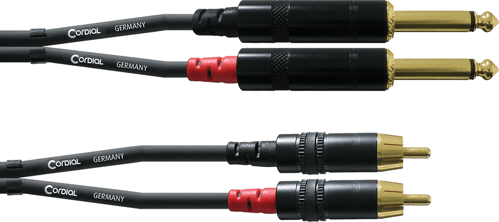 Cordial Câble Audio Double Jack Mono/RCA 1,5 M