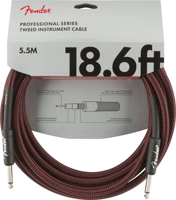 PROFESSIONAL INSTRUMENT CABLE 18.6' RED TWEED