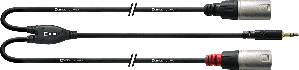 Câble Y Bretelle Minijack Stéréo/2 XLR Mâle Longs 1,5 M