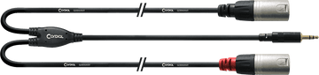 Câble Y Bretelle Minijack Stéréo/2 XLR Mâle Longs 1,5 M
