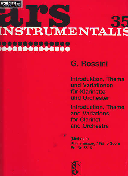 Ini Gioacchino - Introduction Theme Et Variations - Clarinette & Piano