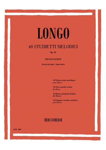Longo A. - 4 kleine melodische studies voor kleine handen zonder octaven OP.43 - Piano
