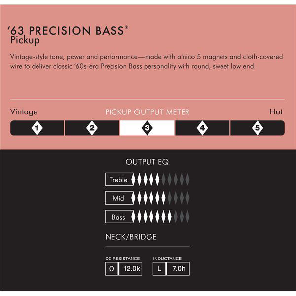 Pure Vintage '63 Precision Bass Pickup Black
