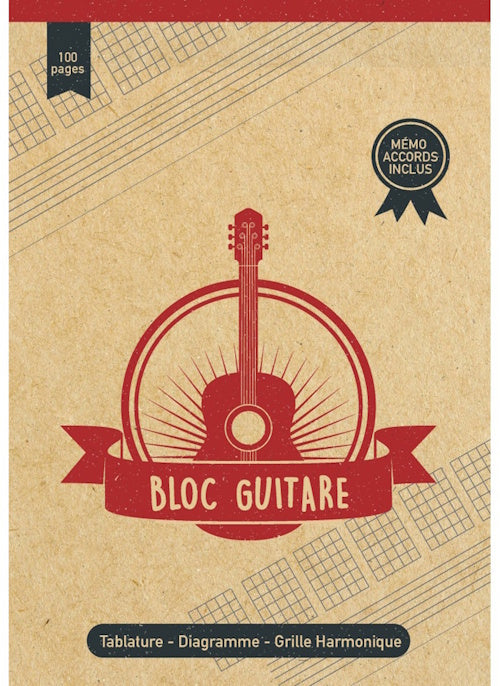 Paul Beuscher Publications Mini Bloc Guitare - Tabalature Diagramme Grille Harmonique - Memo Accords Inclus - 100 Pages