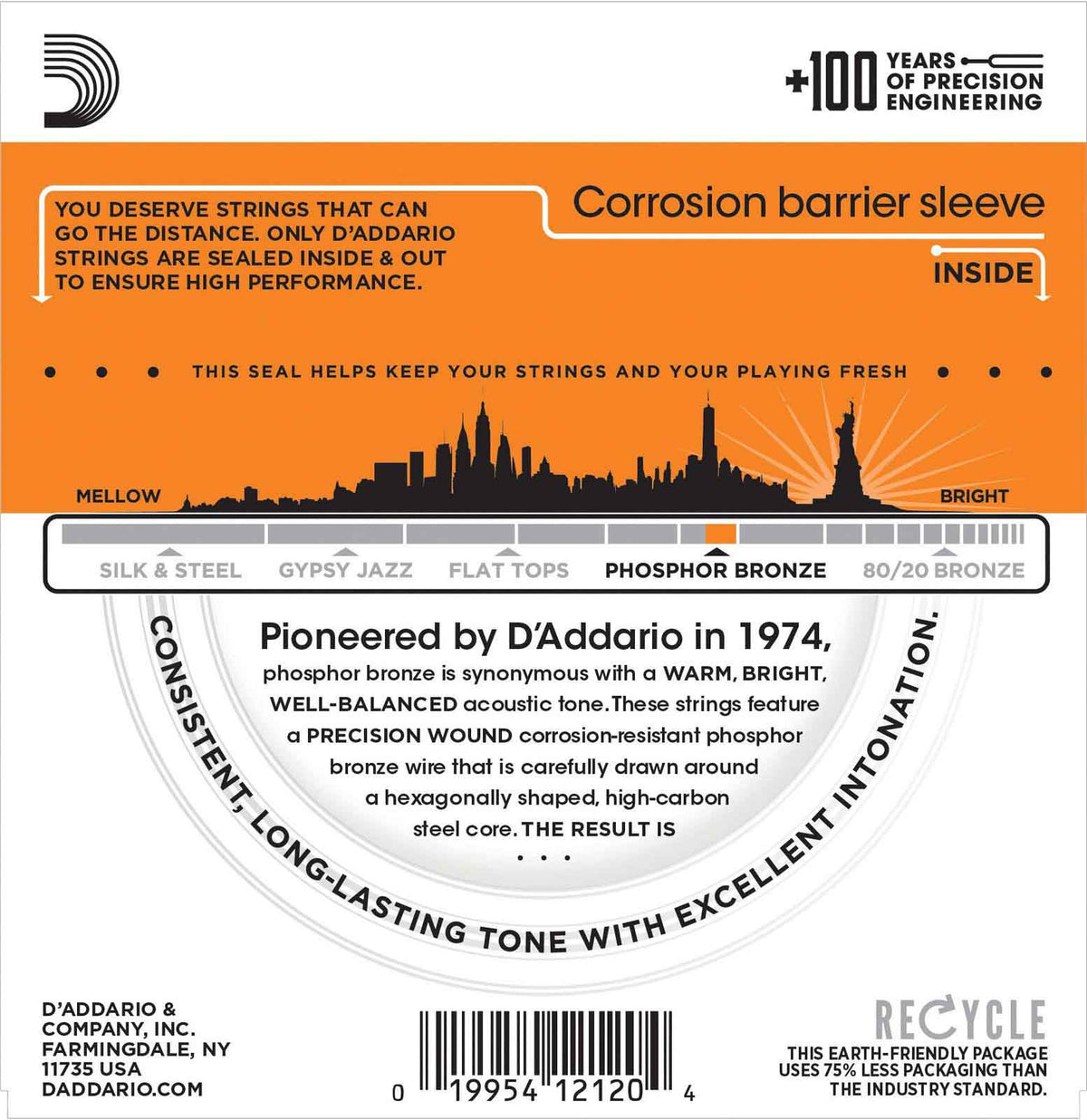 EJ41 Phosphor Bronze 12C Extra Light 9-45