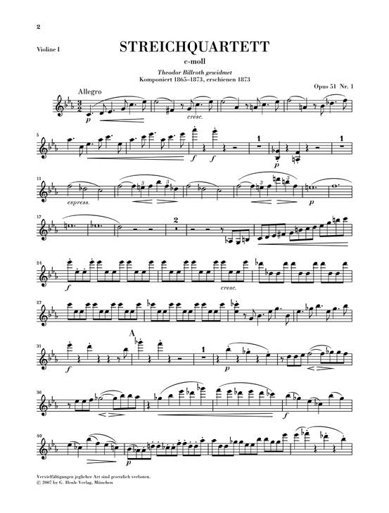Brahms J. - String Quartets In C Minor And A Minor Op. 51