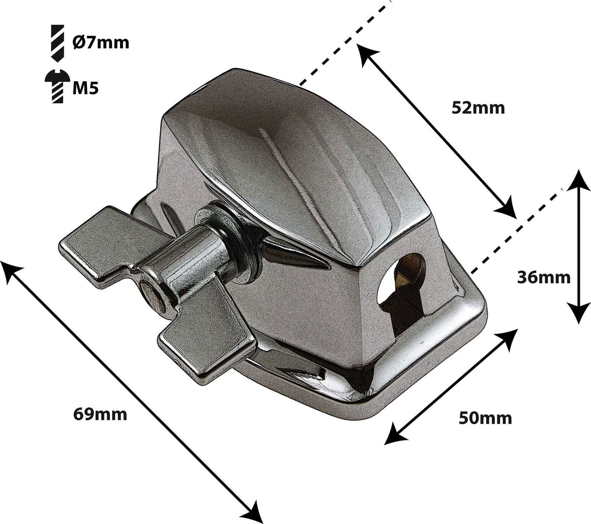 TB8BK - Tom / Floortomhouder Ø9.5-10.5mm - 52mm Zwart (x1)