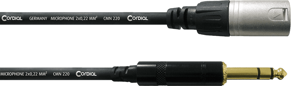 Cordial Câble Audio XLR Mâle/jack Mâle Stéréo 1,5 M