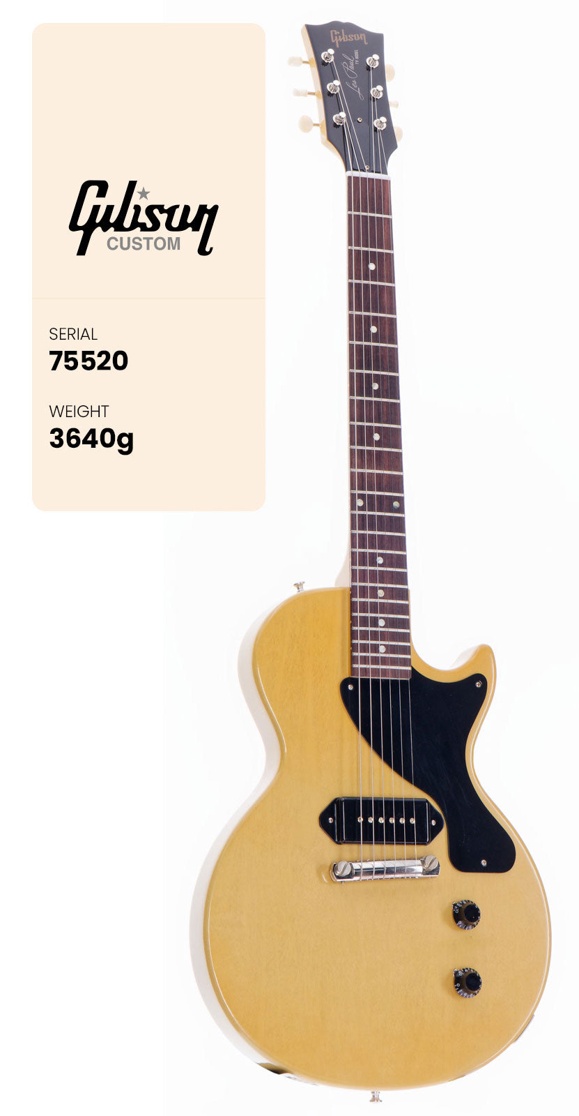 Les Paul Junior 1957 Vos Tv Yellow Cs Hrc