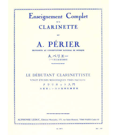 PERIER A. - LE DEBUTANT CLARINETTISTE